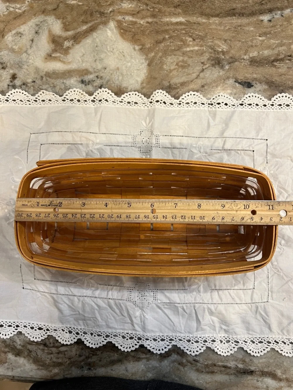 Longaberger woven basket perfect for dinner table, excellent condition